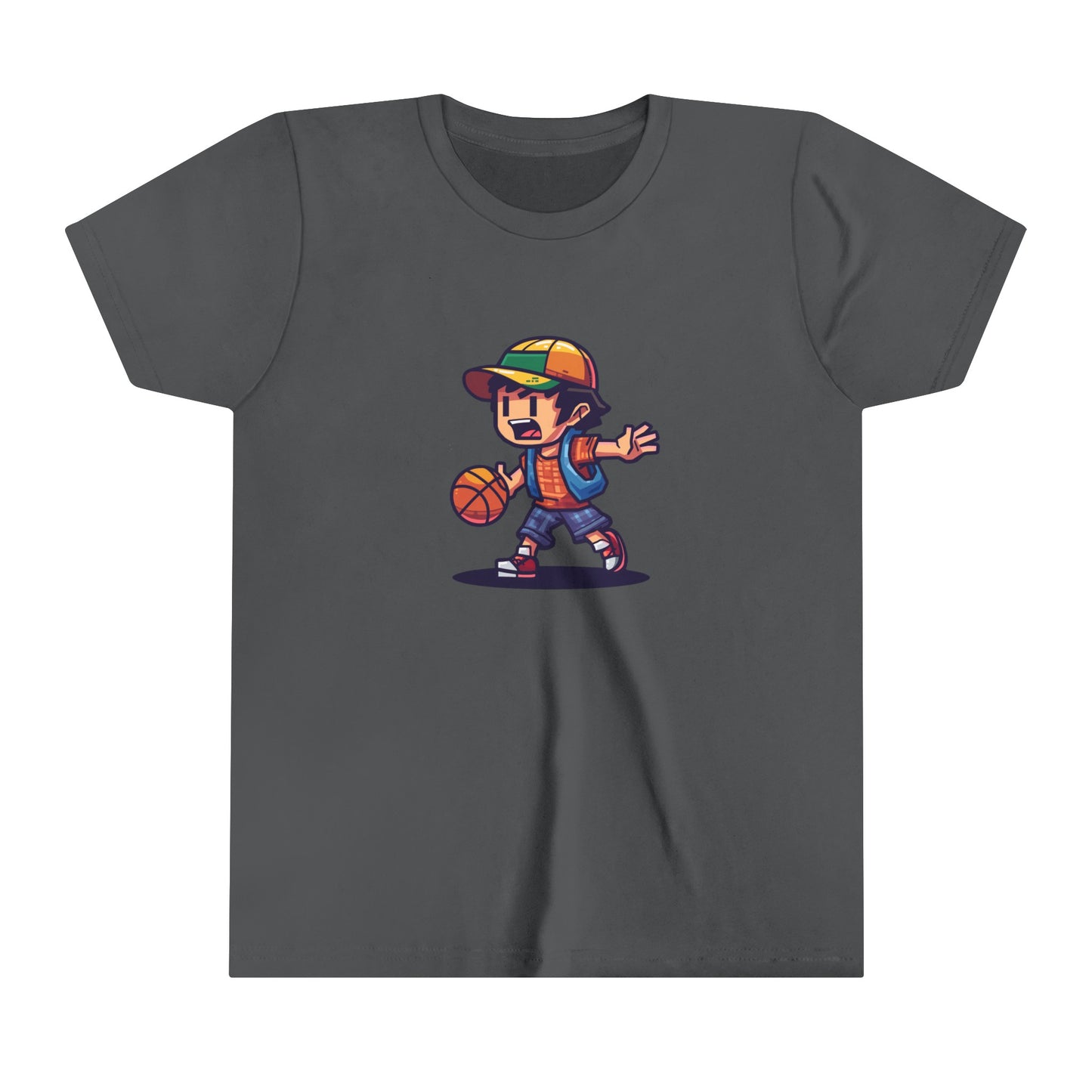 basketball youth 8-bit video game tee 401