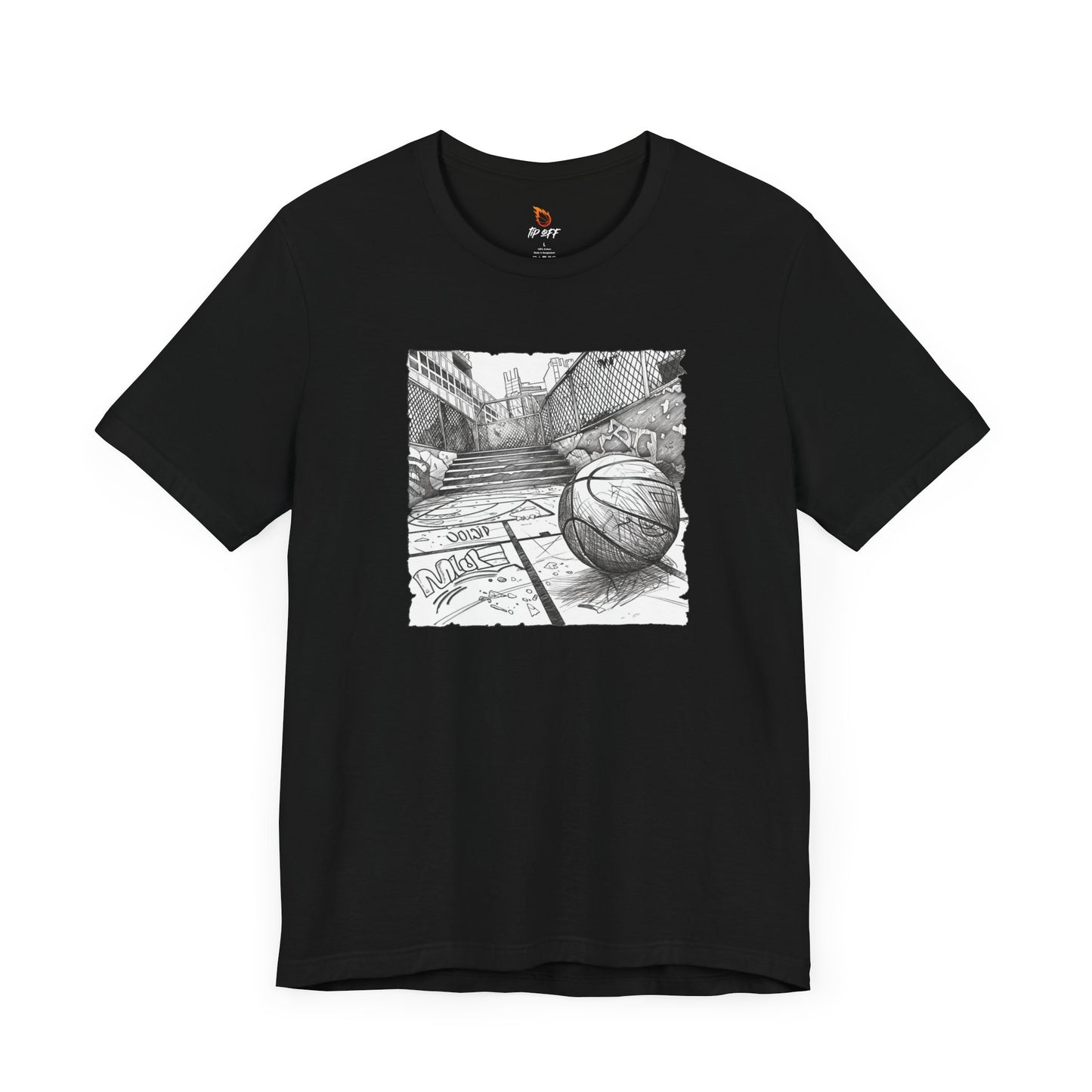 basketball graffiti charcoal tee