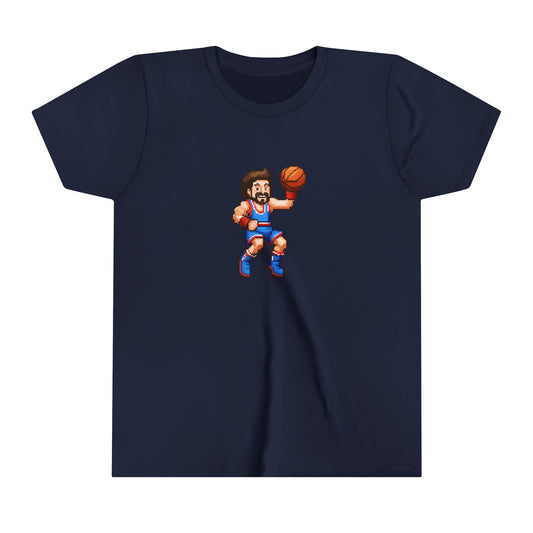 basketball youth 8-bit video game tee 201