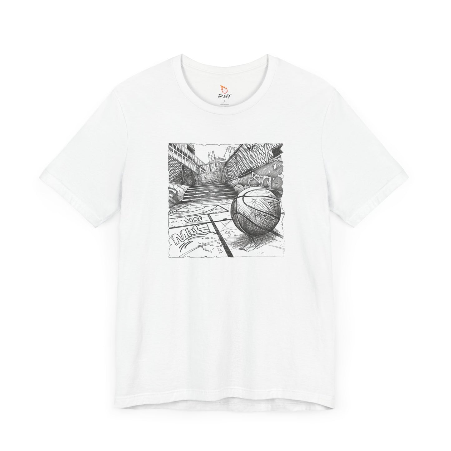 basketball graffiti charcoal tee