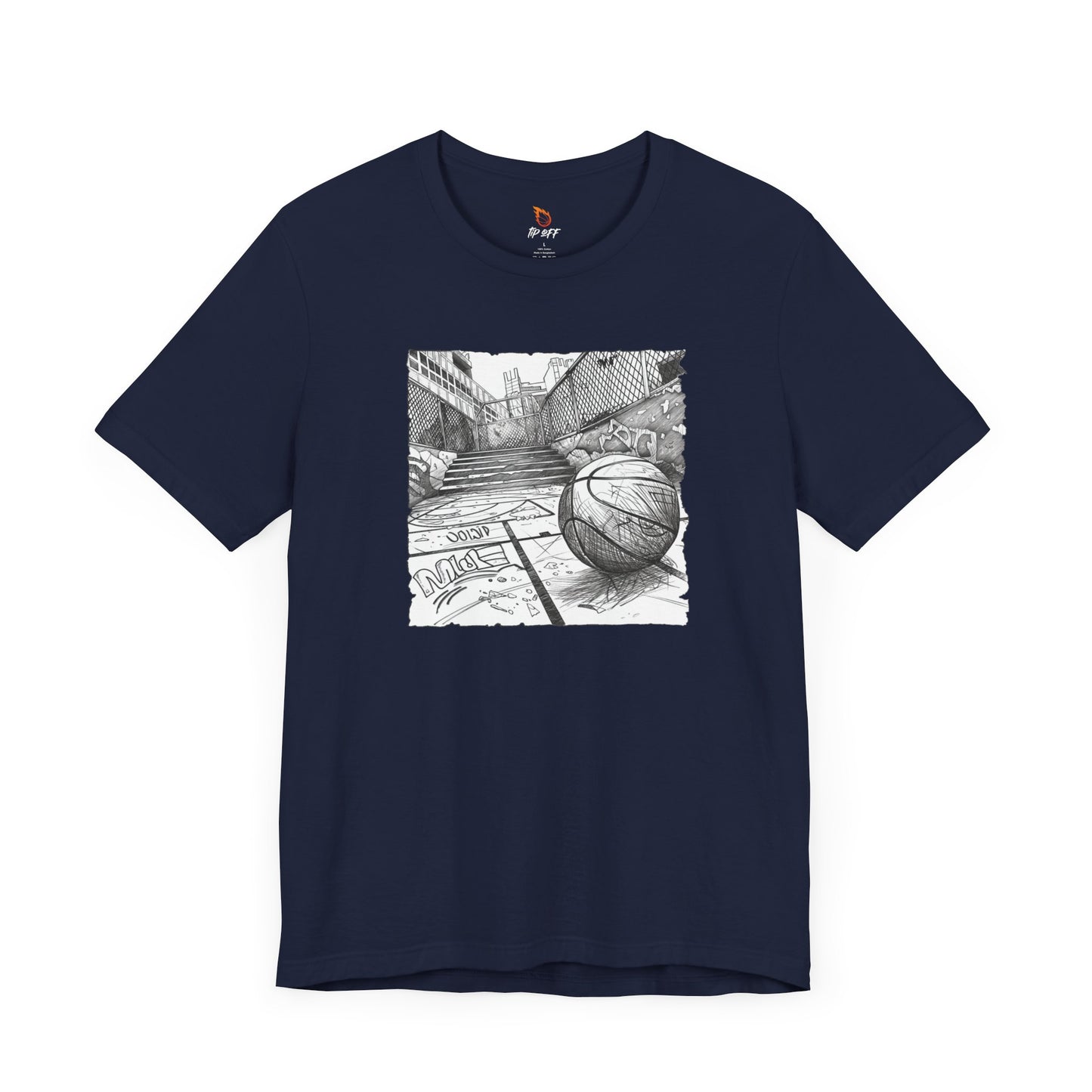 basketball graffiti charcoal tee