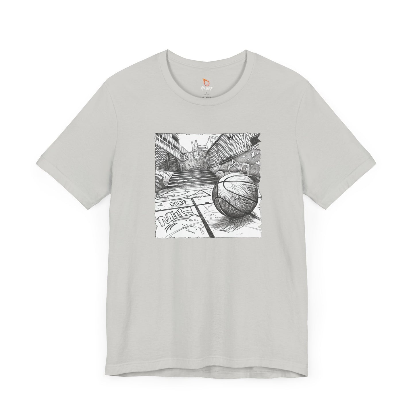 basketball graffiti charcoal tee